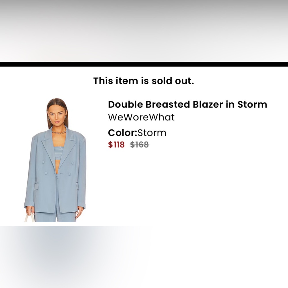 WeWoreWhat oversized double breasted lined blazer, button detail, shoulder pads - Picture 2 of 9